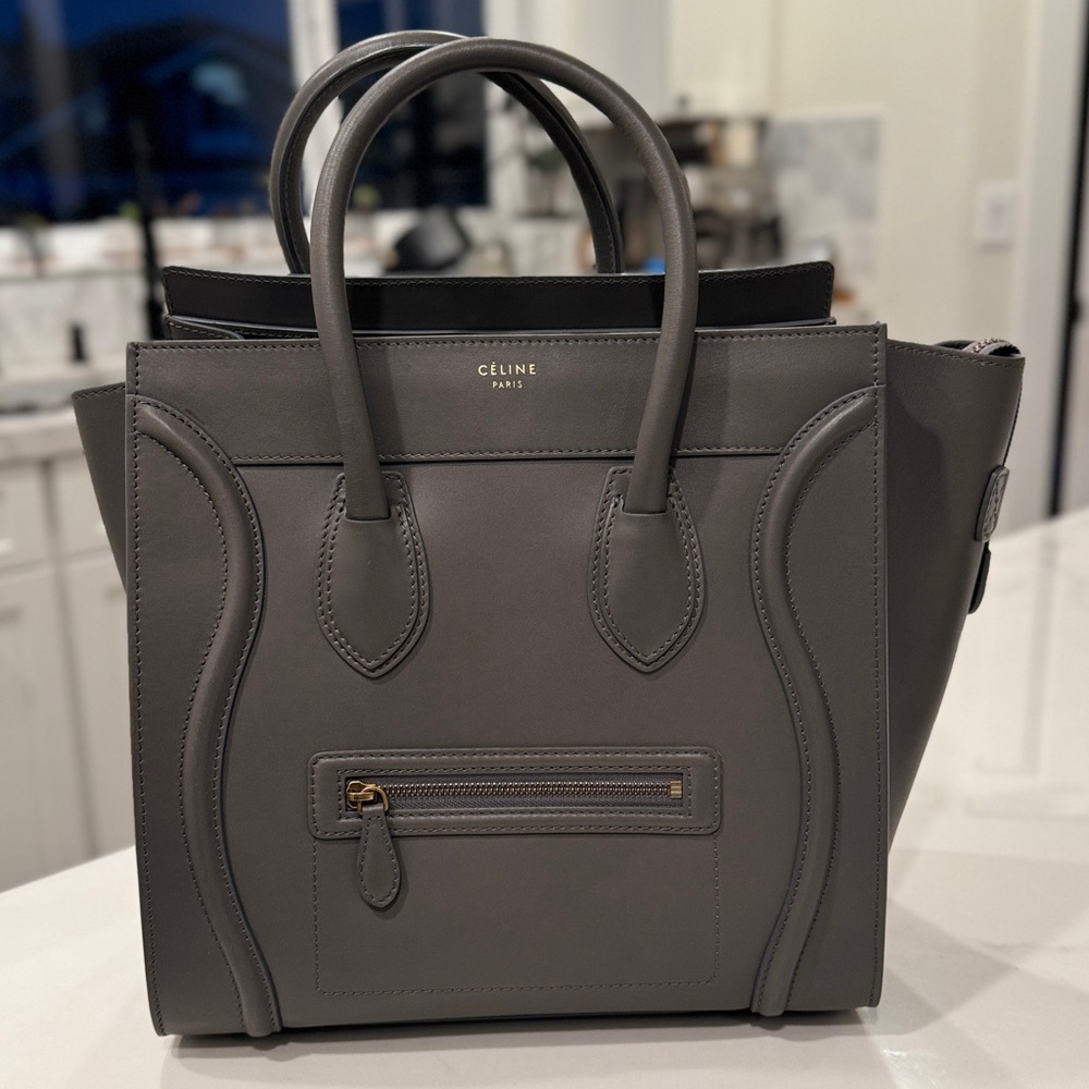 Celine Smooth Calfskin Mini Luggage in Smoke